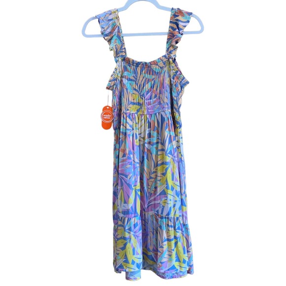 NWT, Wonder Nation Girl's Sz XXL (18) Smocked Midi Multi-color Dress - Picture 2 of 9